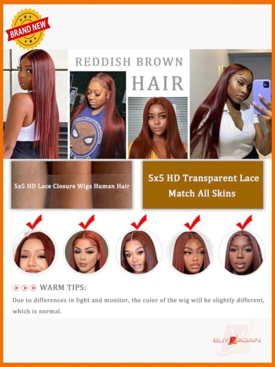 5x5 Closure Wig Human Hair Straight 180 Density Pre Plucked Glueless main image 5